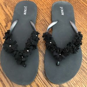 Black Jcrew flip flops